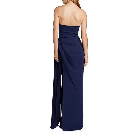 Chiara Boni La Petite Robe Dotai Draped Strapless Gown Size US6 $1250 - Picture 2 of 11